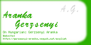 aranka gerzsenyi business card